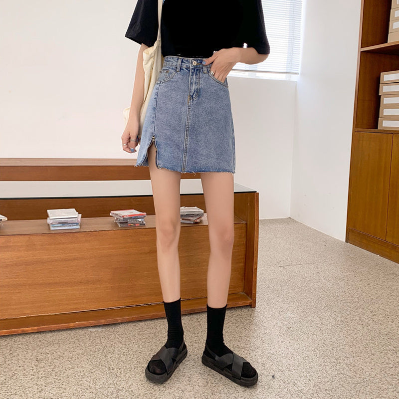 High waist A-line skirt in summer