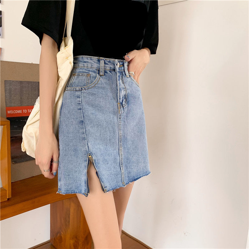 High waist A-line skirt in summer