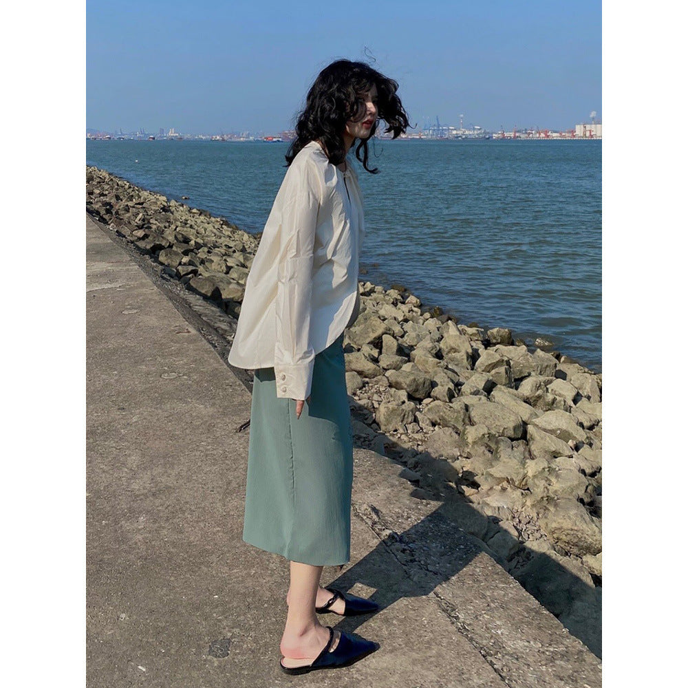 Spring Summer Sweet Flower Pattern Straight Skirt