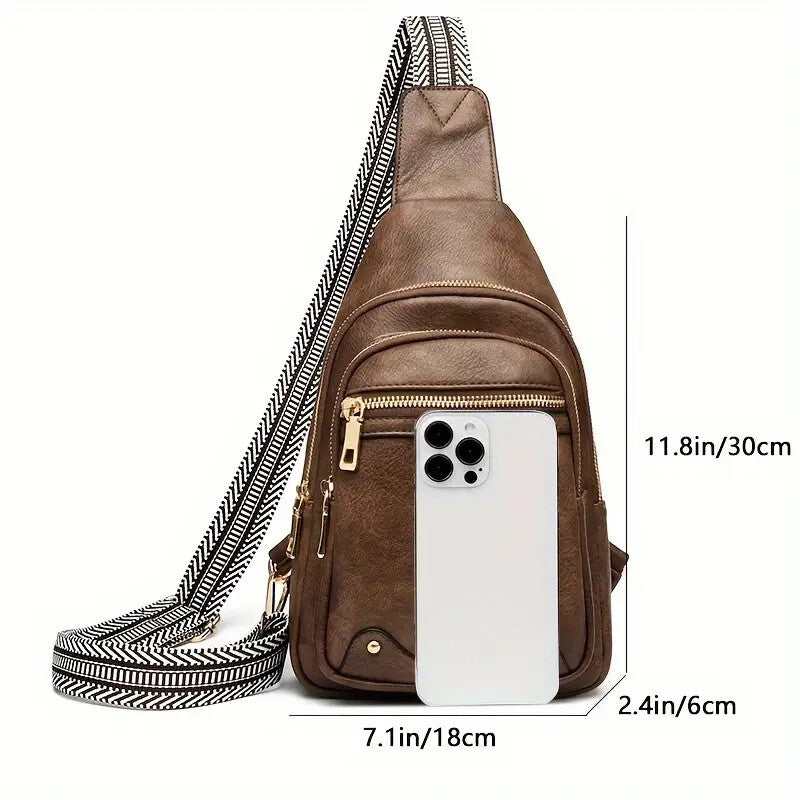 Sling Bag Crossbody Bags For Women, Fanny Packs For Women Chest Bag For Work Shopping Pack Crossbody Purse , Brown, Small, Sling Bag.