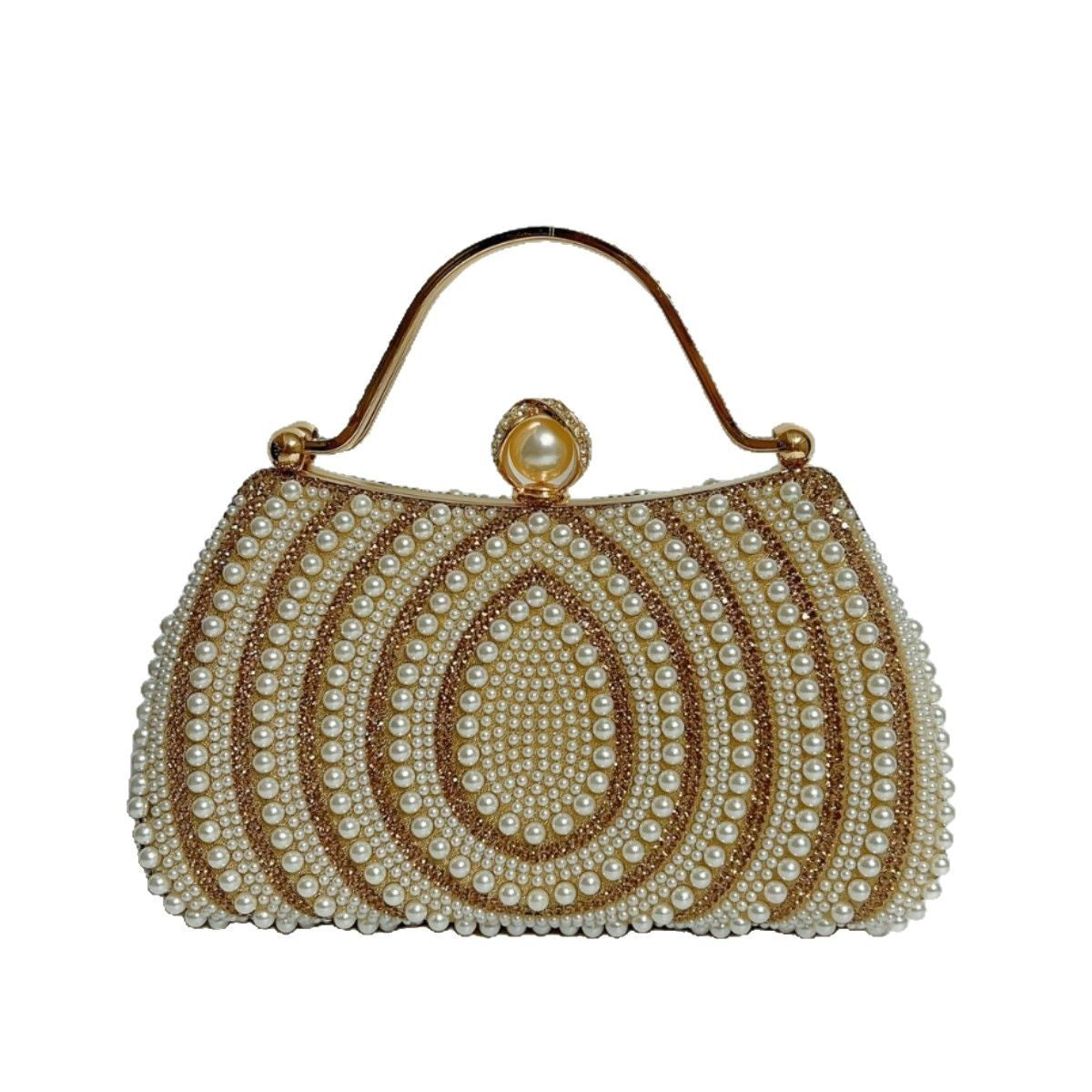 Women's Pearl Diamond Shoulder Handbag.