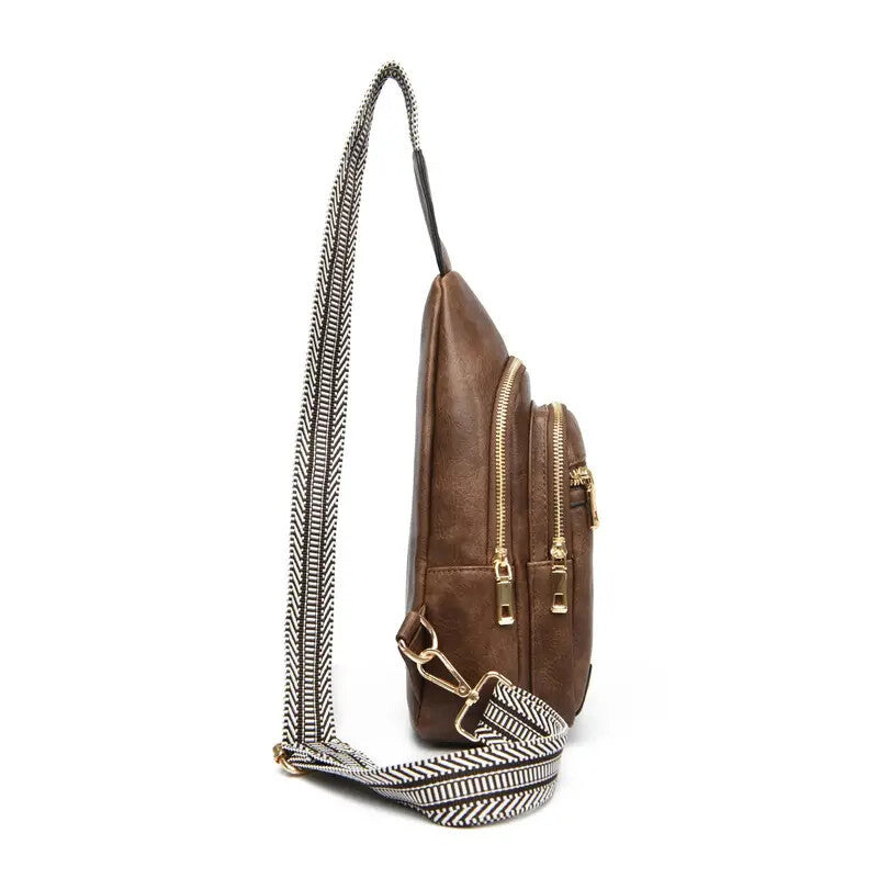 Sling Bag Crossbody Bags For Women, Fanny Packs For Women Chest Bag For Work Shopping Pack Crossbody Purse , Brown, Small, Sling Bag.
