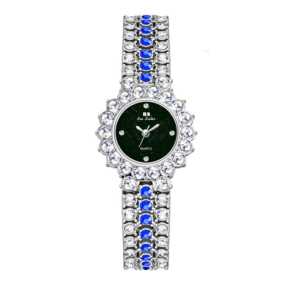 Multicolor Temperament Women's Fashion Quartz Watch Luxury Stainless Steel Analog WristWatch Ladies Watch Women Dress Bracelet Set Clock.