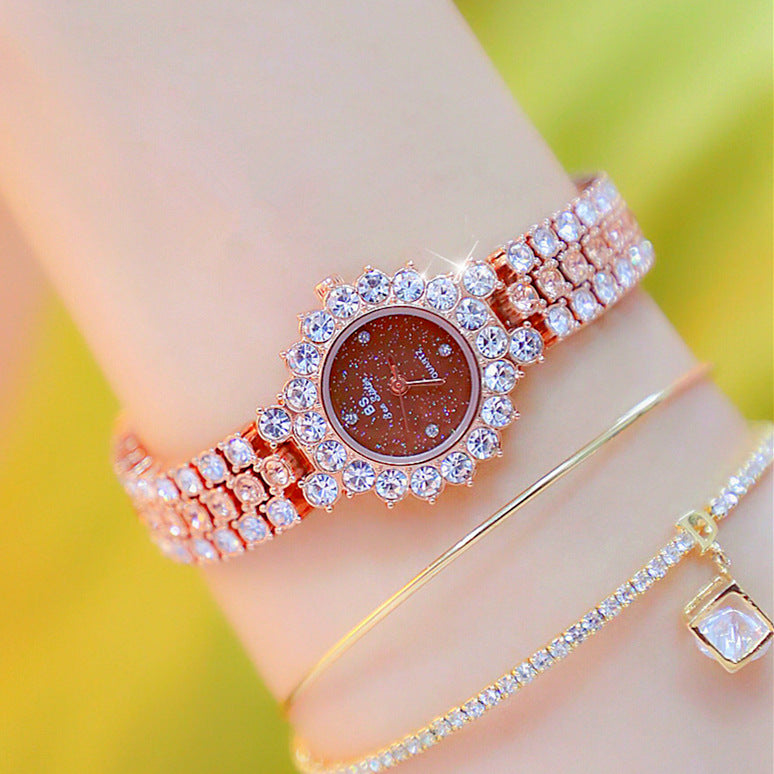 Multicolor Temperament Women's Fashion Quartz Watch Luxury Stainless Steel Analog WristWatch Ladies Watch Women Dress Bracelet Set Clock.