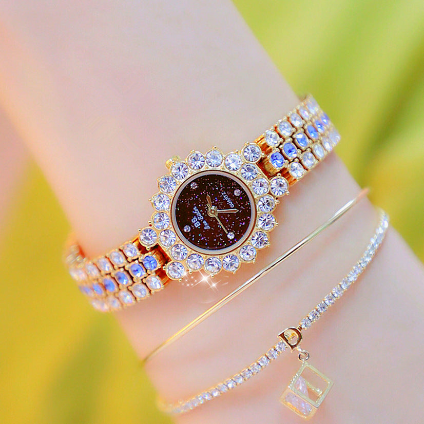 Multicolor Temperament Women's Fashion Quartz Watch Luxury Stainless Steel Analog WristWatch Ladies Watch Women Dress Bracelet Set Clock.
