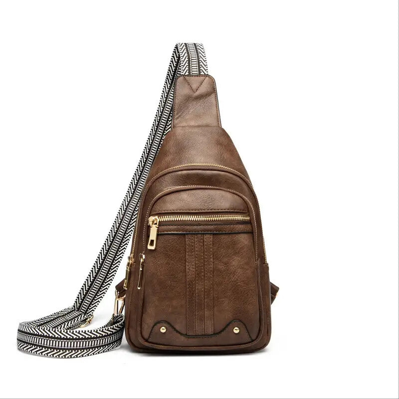 Sling Bag Crossbody Bags For Women, Fanny Packs For Women Chest Bag For Work Shopping Pack Crossbody Purse , Brown, Small, Sling Bag.