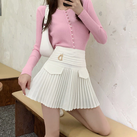 Plus Size Women's Spring And Summer Dress New Fat Sister Love Pleated Skirt Fat Mm Pleated Skirt