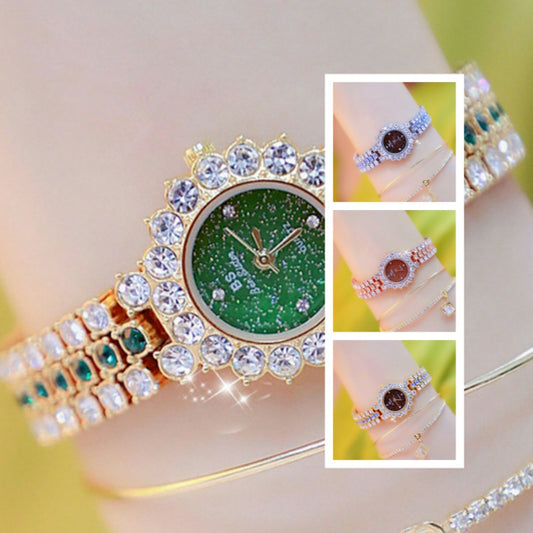 Multicolor Temperament Women's Fashion Quartz Watch Luxury Stainless Steel Analog WristWatch Ladies Watch Women Dress Bracelet Set Clock.