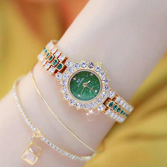 Multicolor Temperament Women's Fashion Quartz Watch Luxury Stainless Steel Analog WristWatch Ladies Watch Women Dress Bracelet Set Clock.