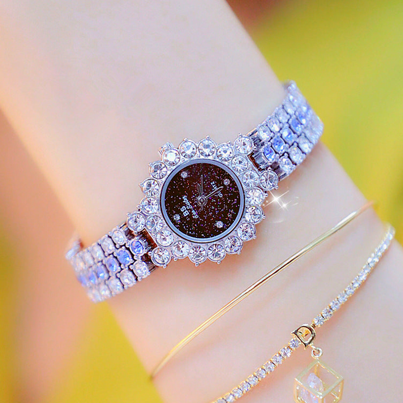 Multicolor Temperament Women's Fashion Quartz Watch Luxury Stainless Steel Analog WristWatch Ladies Watch Women Dress Bracelet Set Clock.