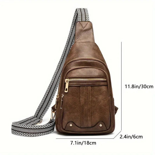 Sling Bag Crossbody Bags For Women, Fanny Packs For Women Chest Bag For Work Shopping Pack Crossbody Purse , Brown, Small, Sling Bag.